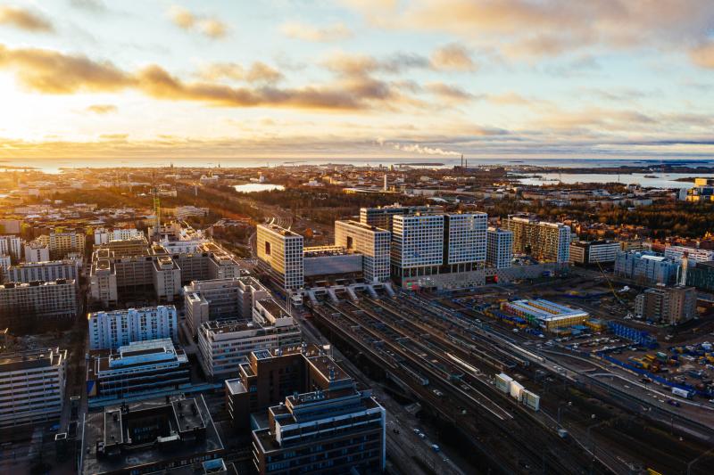 Cityscape in Pasila, Helsinki. 