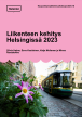 Raitiovaunu 10 ajamassa Meilahteen, etualalla kukkaistutuksia.